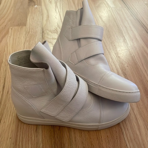 ALL BLACK brand banded high top sneaker size women’s 38 - Picture 3 of 8